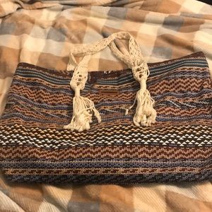 O’Neill huge tote bag with crocheted handles!